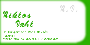 miklos vahl business card